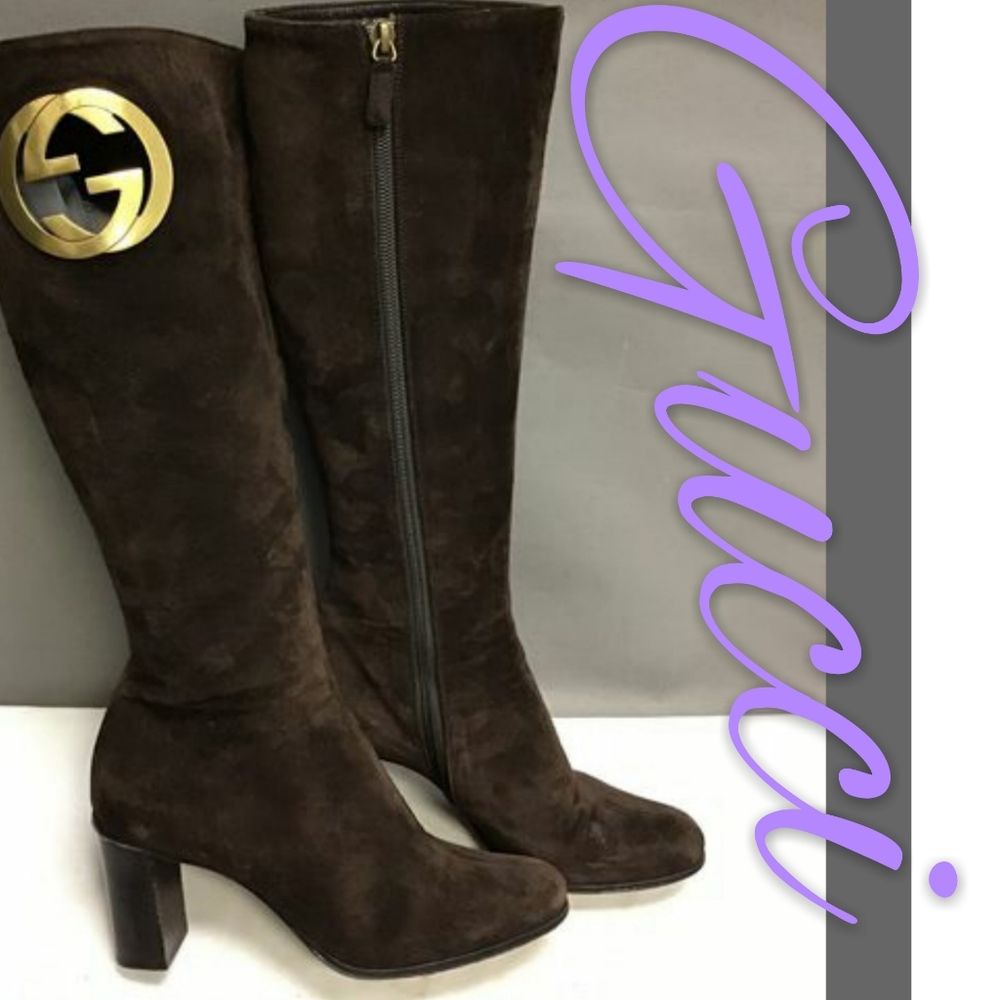 COPY - Gucci Knee High Chocolate brown suede Boots